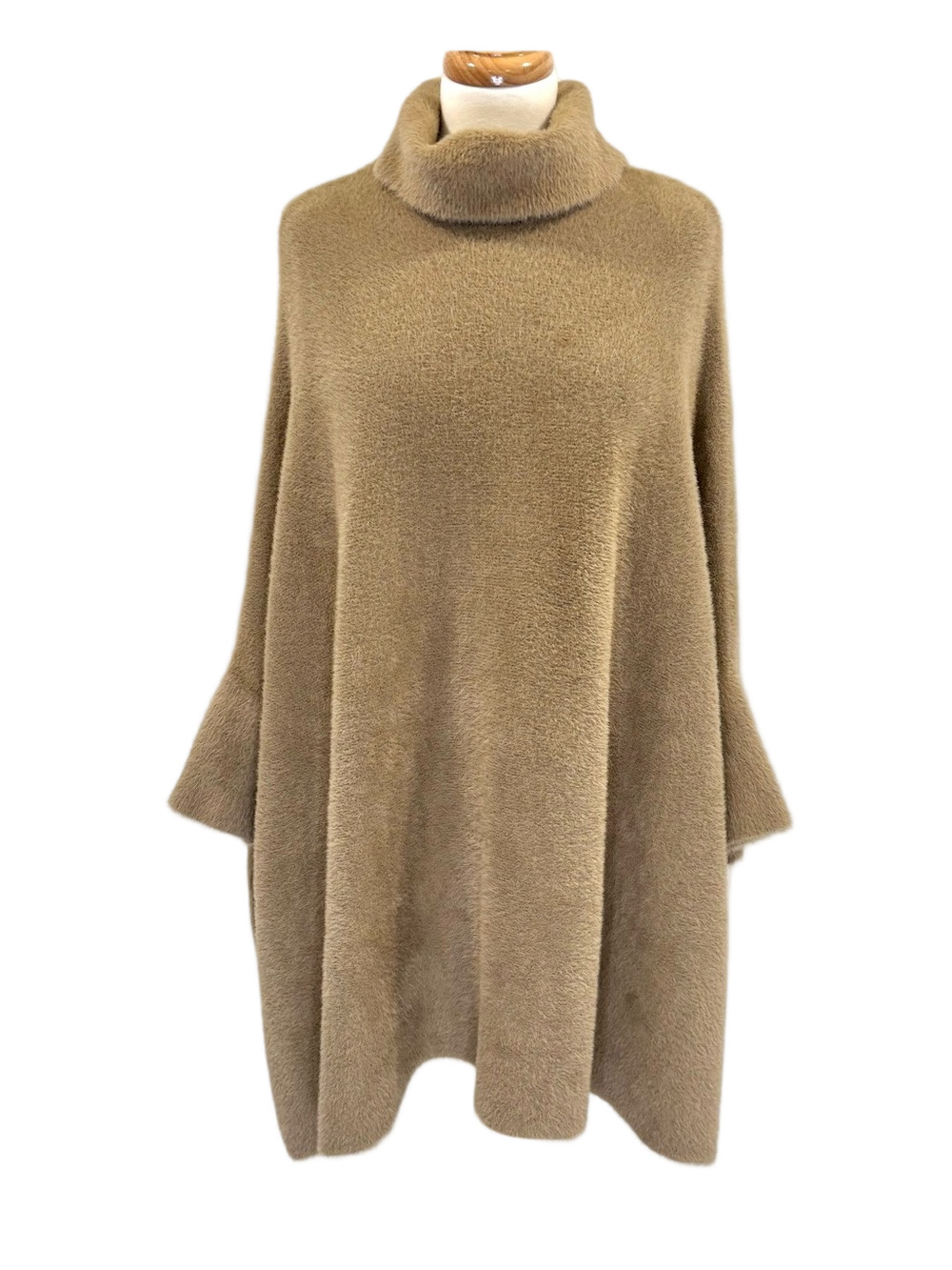 Christian Siriano tan batwing sweater